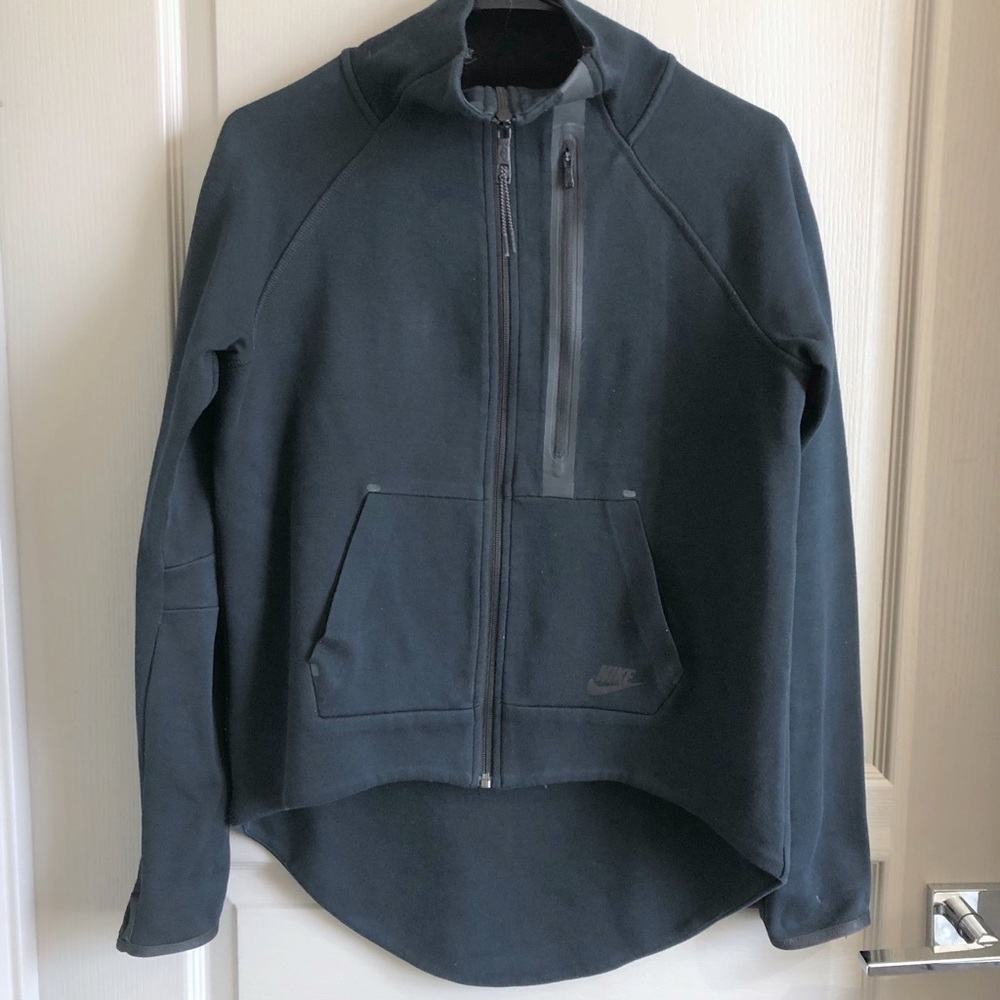 Nike tech fleece zip through black hoodie size M